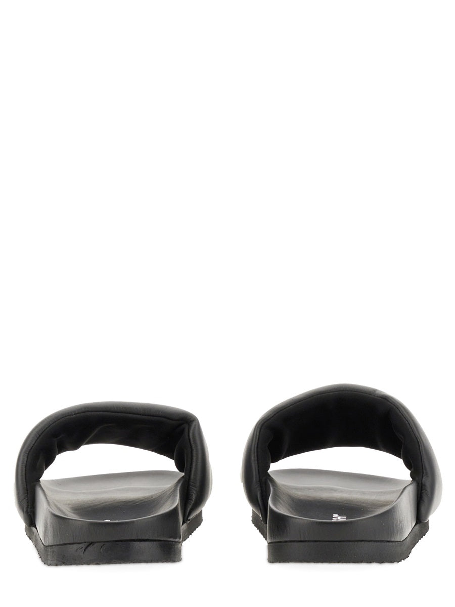 Leather Slide Sandal Black