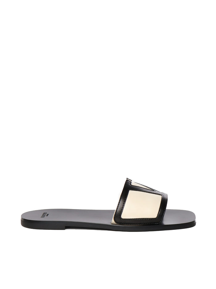 Valentino Garavani Sandals White, Black Calfskin