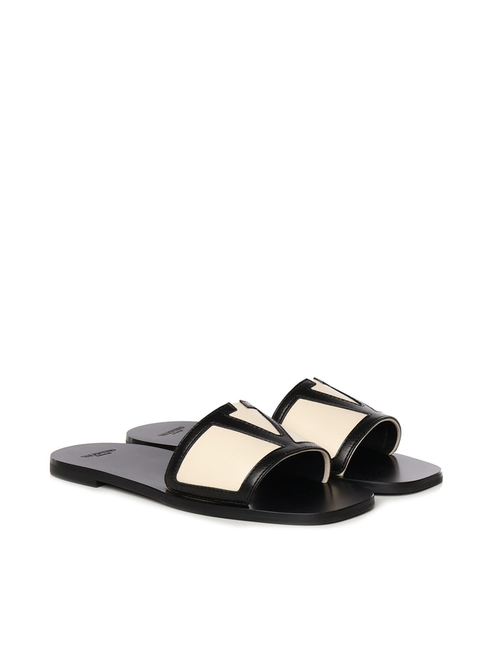 Valentino Garavani Sandals White, Black Calfskin