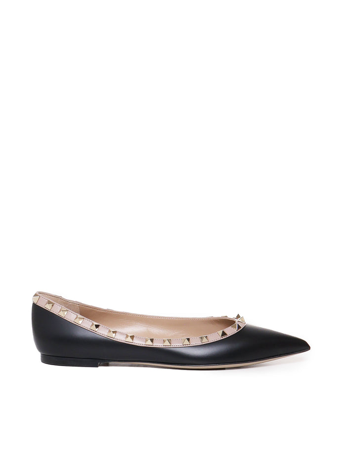 Valentino Garavani Flat Shoes Black Calfskin