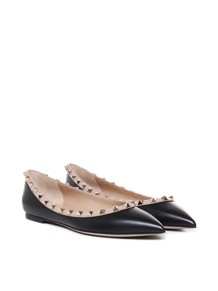 Valentino Garavani Flat Shoes Black Calfskin