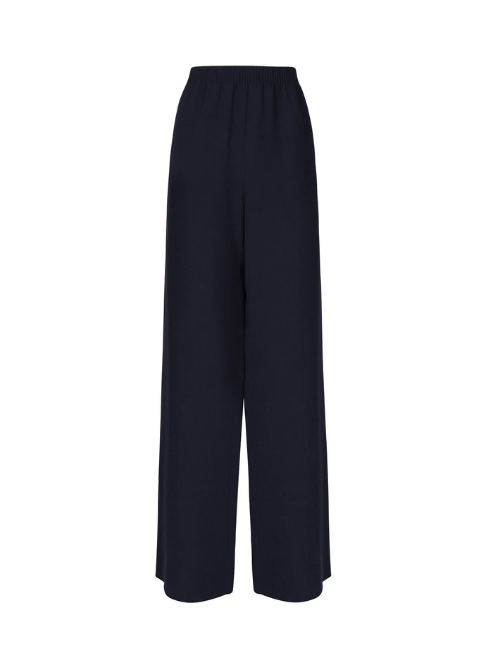 Valentino Garavani Rtw Blue Crepe Trousers