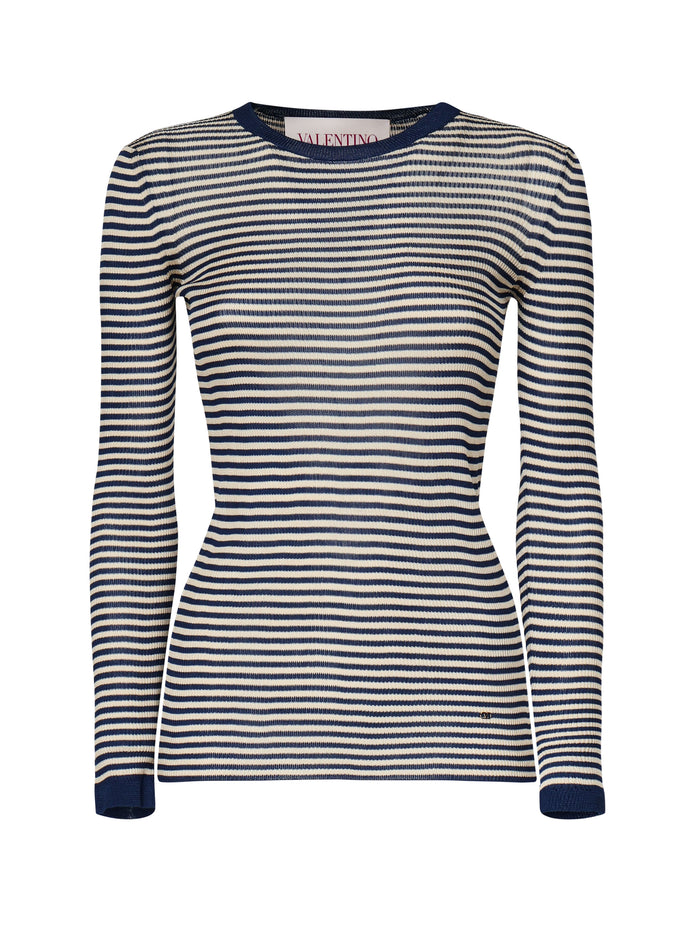 Valentino Garavani Sweaters Blue Silk