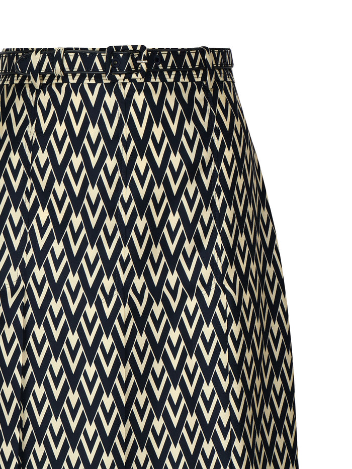 Valentino Garavani Skirts Blue, Cream Silk
