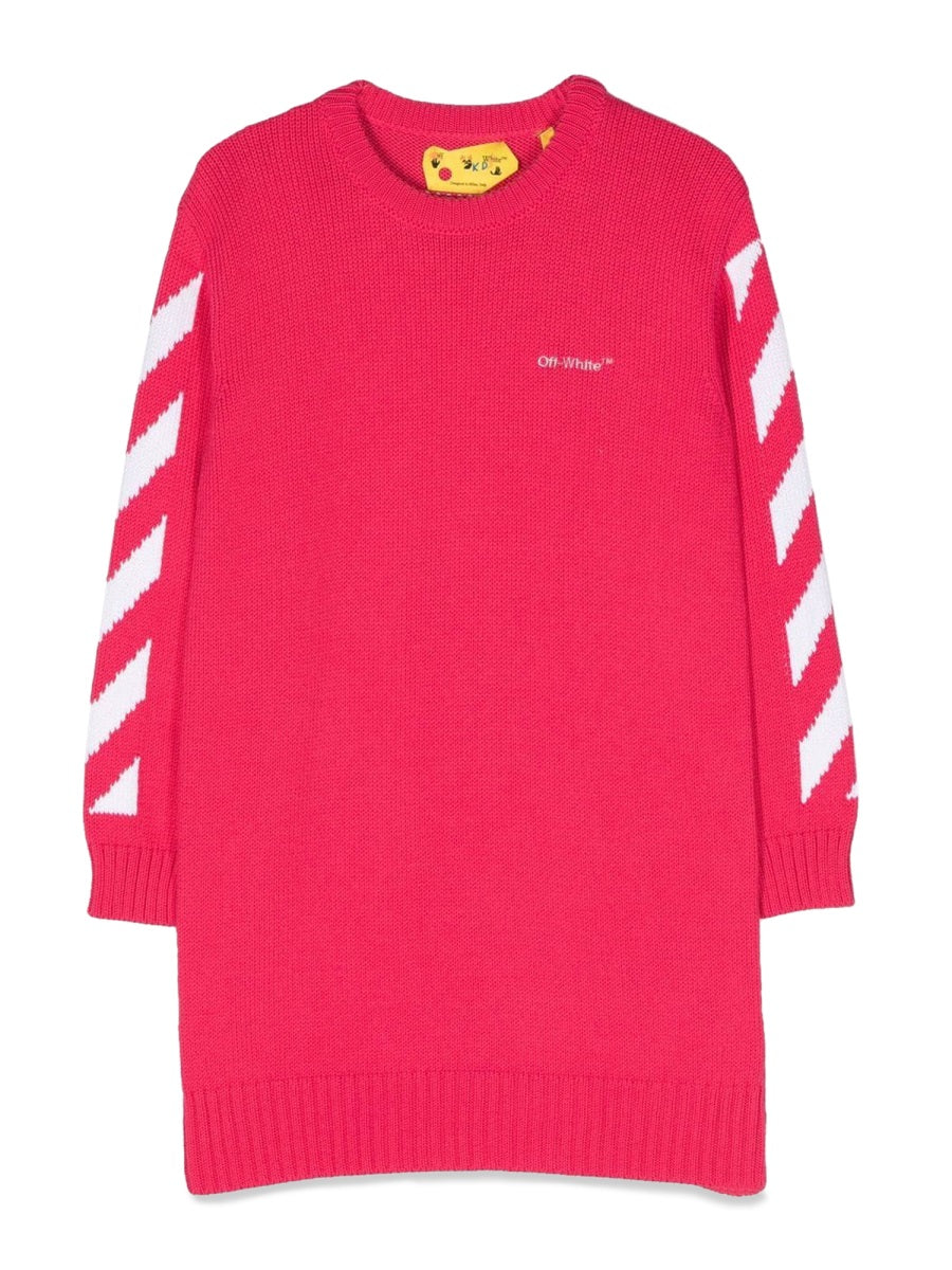 Knit Dress Rubber Arrow Fuchsia Cotton Jumpers