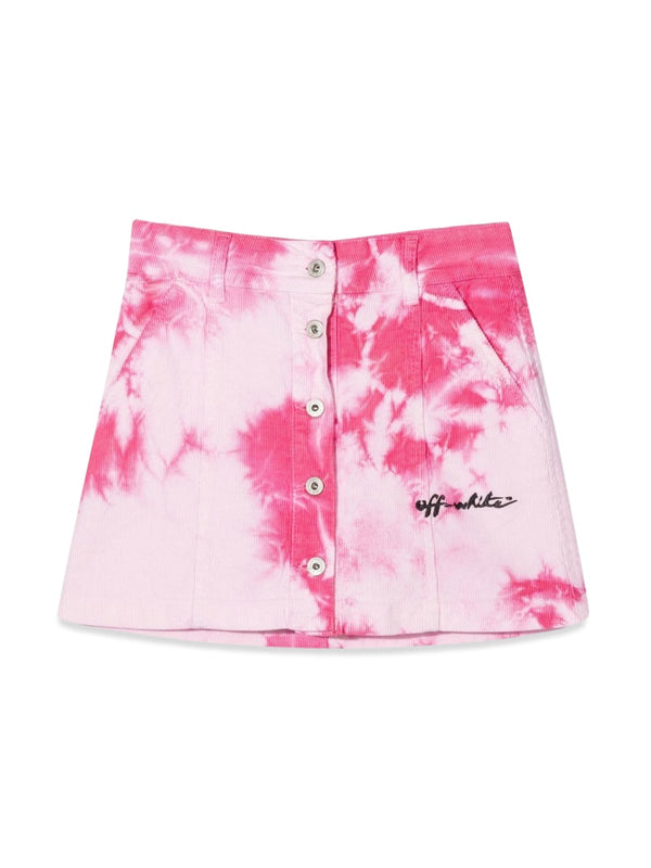 Skirt Velvet Tie-Dye Pink Cotton