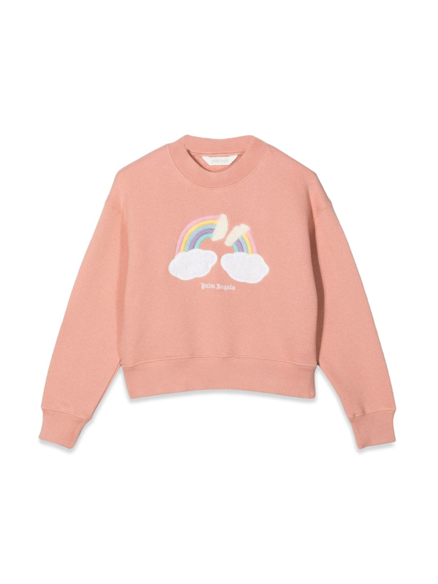 Crewneck Sweatshirt Rainbow Pink Cotton Sweatshirts