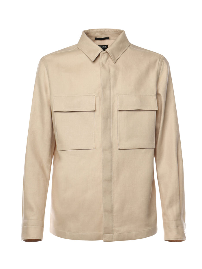 Zegna Shirts Beige Linen