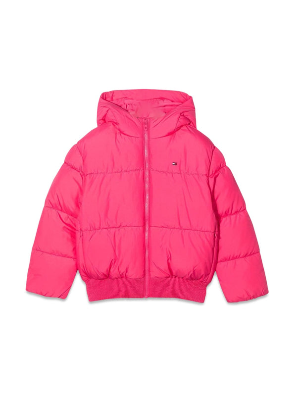 Hooded Puffer Jacket Fuchsia Recycled Polyester