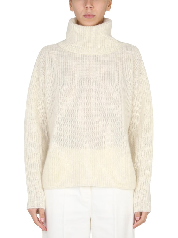 Turtleneck Shirt White Mohair Jumpers