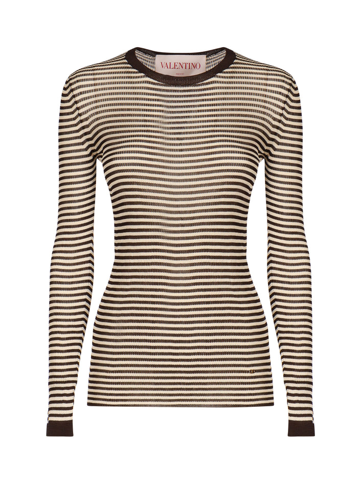 Valentino Garavani Sweaters Brown Silk