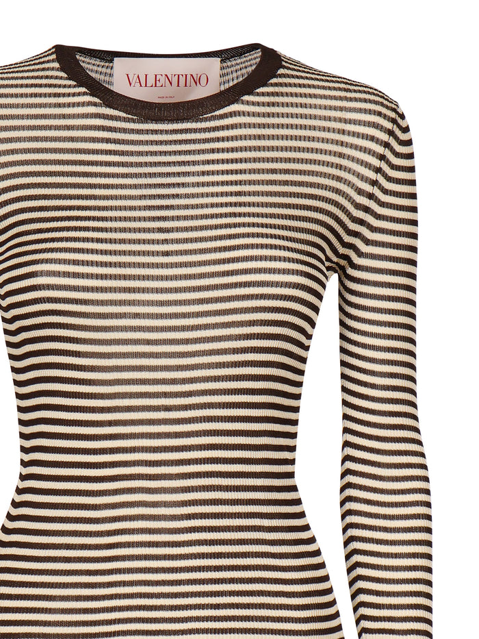Valentino Garavani Sweaters Brown Silk