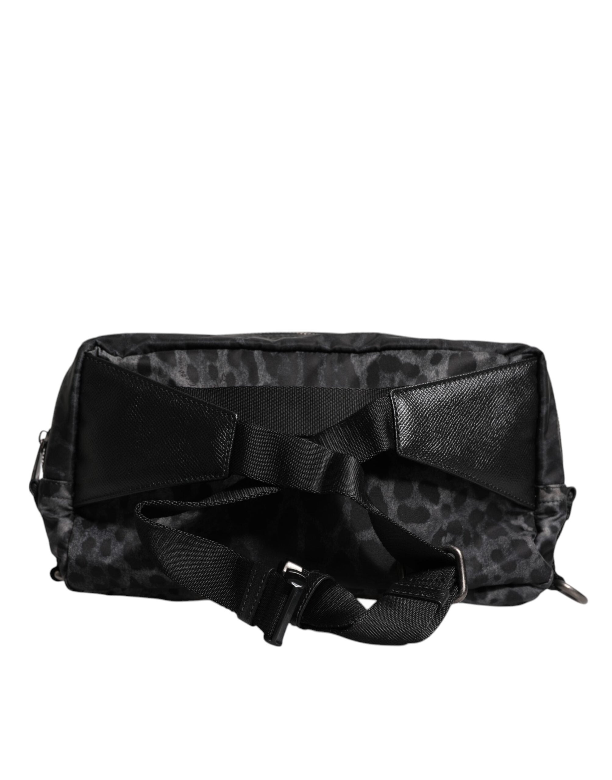 Black Gray Leopard Dg Logo Belt Waist Fanny Pack Bag And Nylon Calf Leather Pp Pc