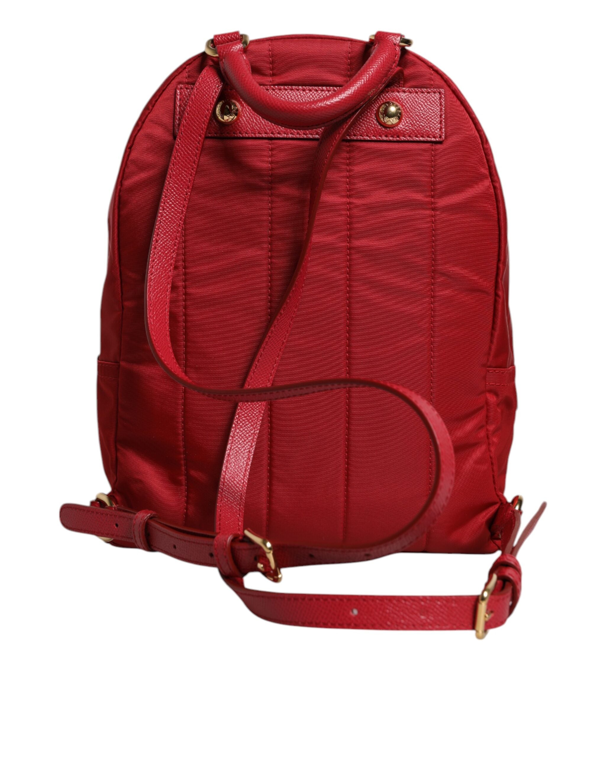 Red #dgfamily Vulcano Embellishment Backpack Bag Nylon Calf Leather Pc