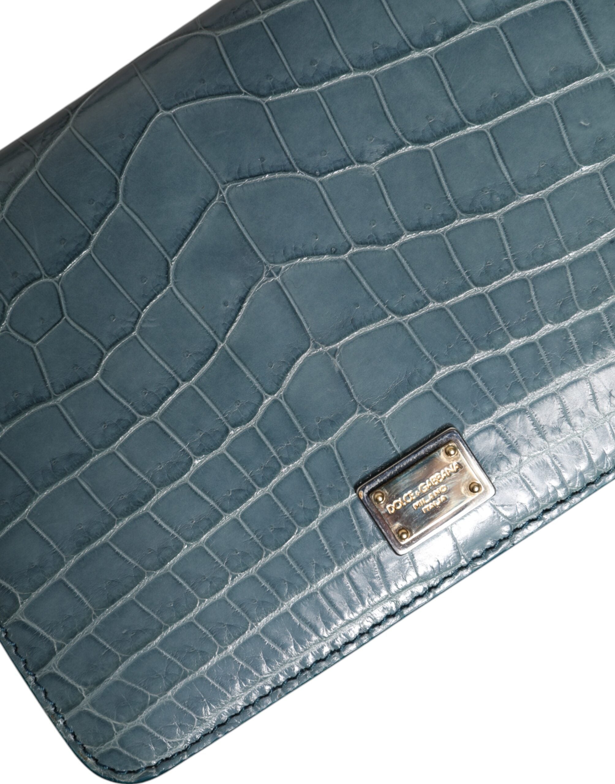 Green Exotic Leather Dg Plaque Crossbody Mini Bag Crocodile 20lf