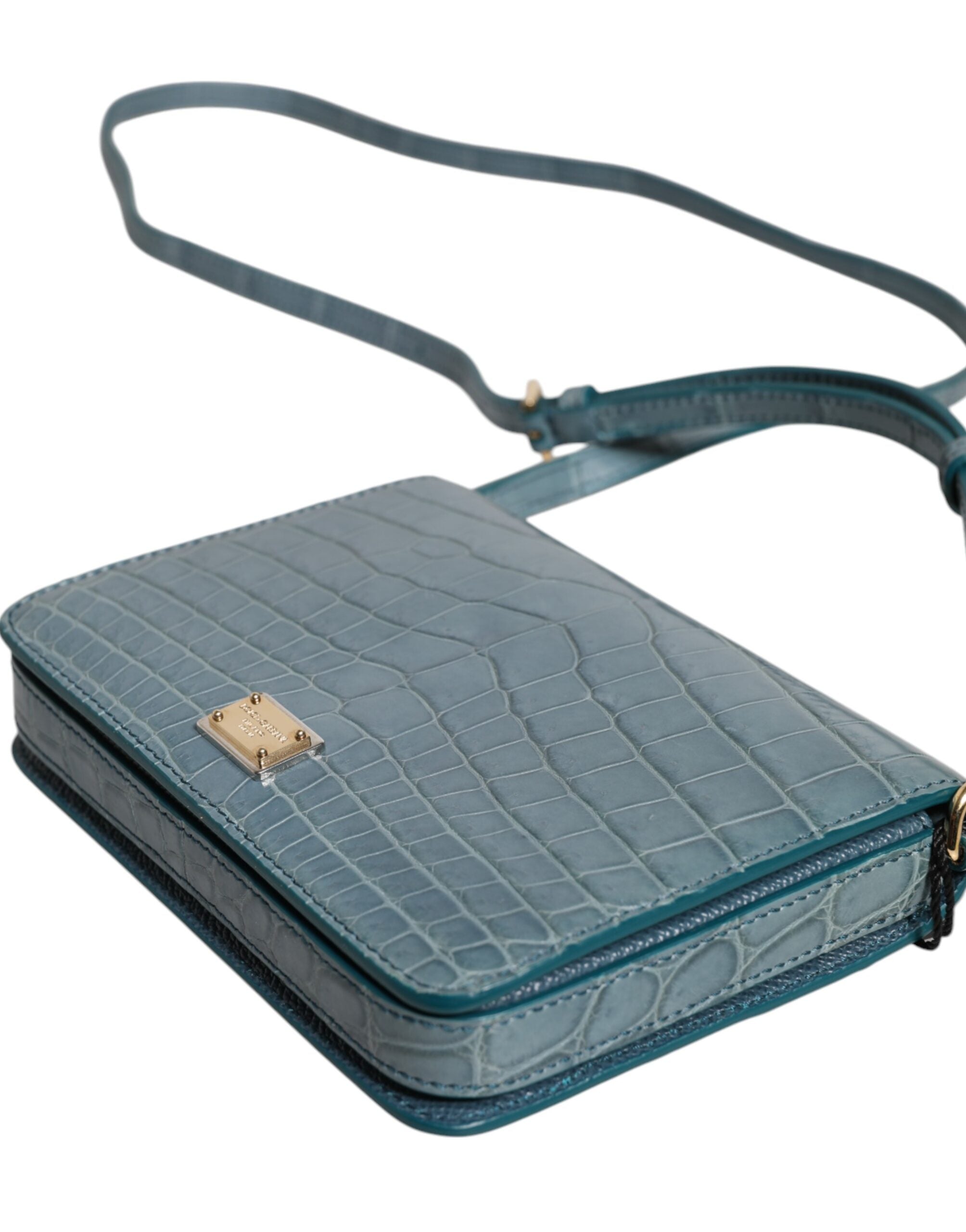 Green Exotic Leather Dg Plaque Crossbody Mini Bag Crocodile 20lf