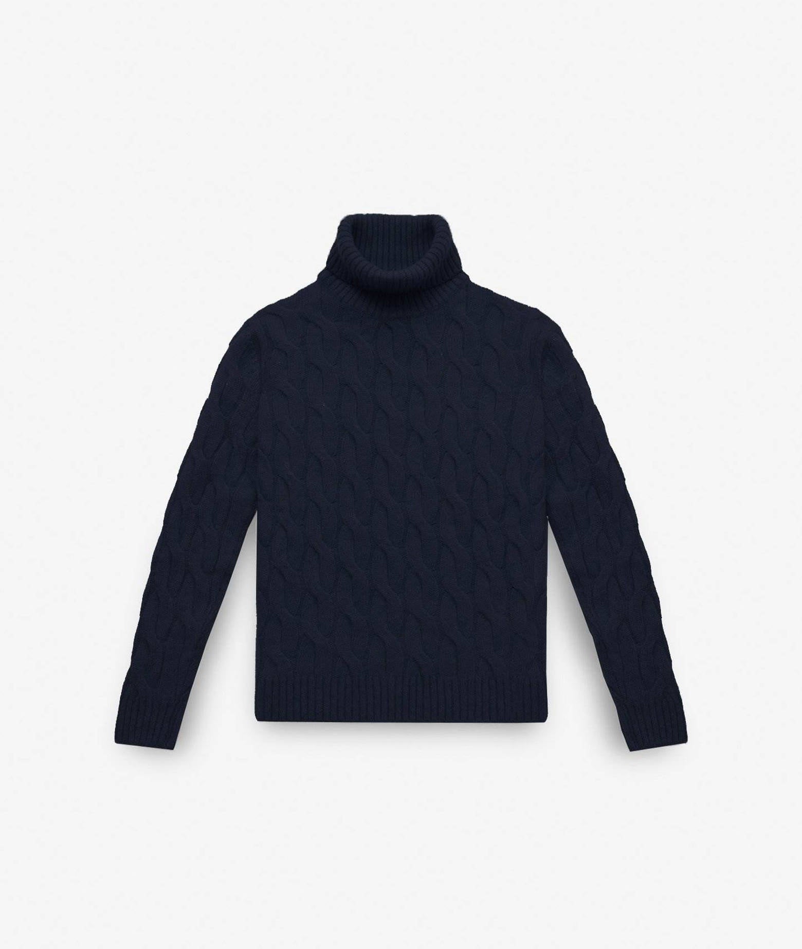 Turtleneck Cashmere Sweater Lapponia Blue Maglieria Dis/lav Pesante