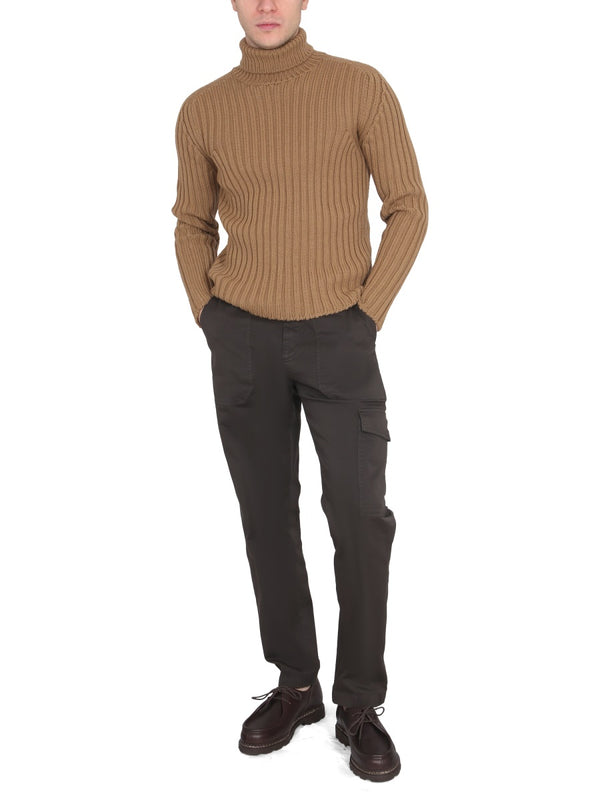 Turtleneck Sweater Beige Wool Jumpers