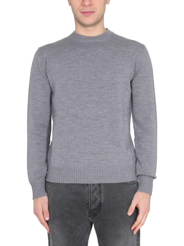 Beige Ribbed Wool Choker Merinos Jumpers