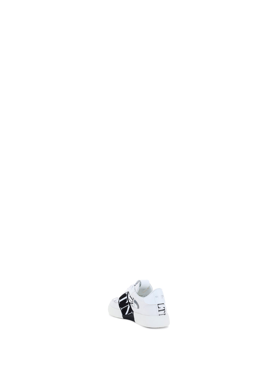 Low-Top Calfskin Sneakers White/black/ice Upper: Calf Leather Trainers