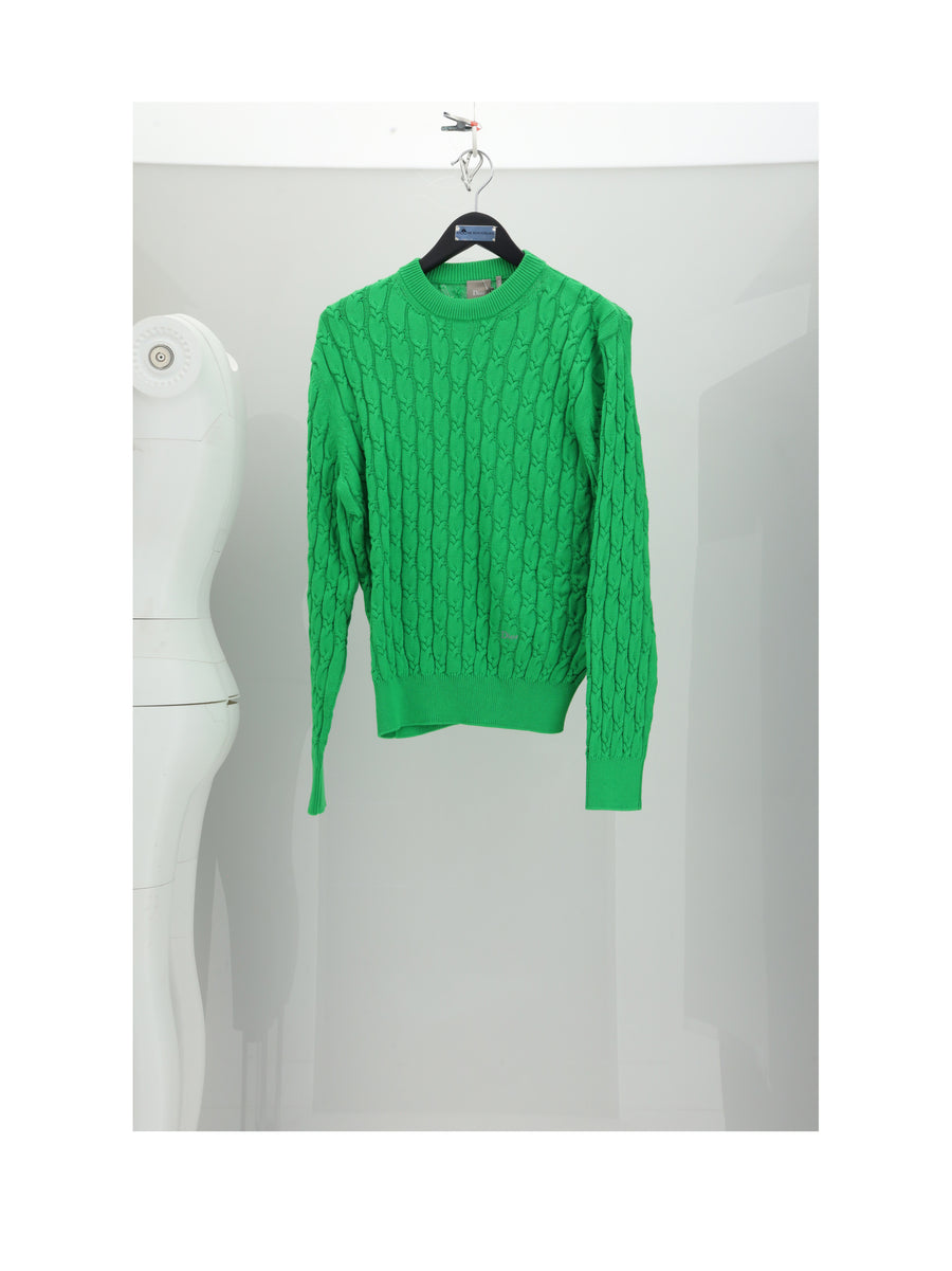 Knit Sweater Cotton Green