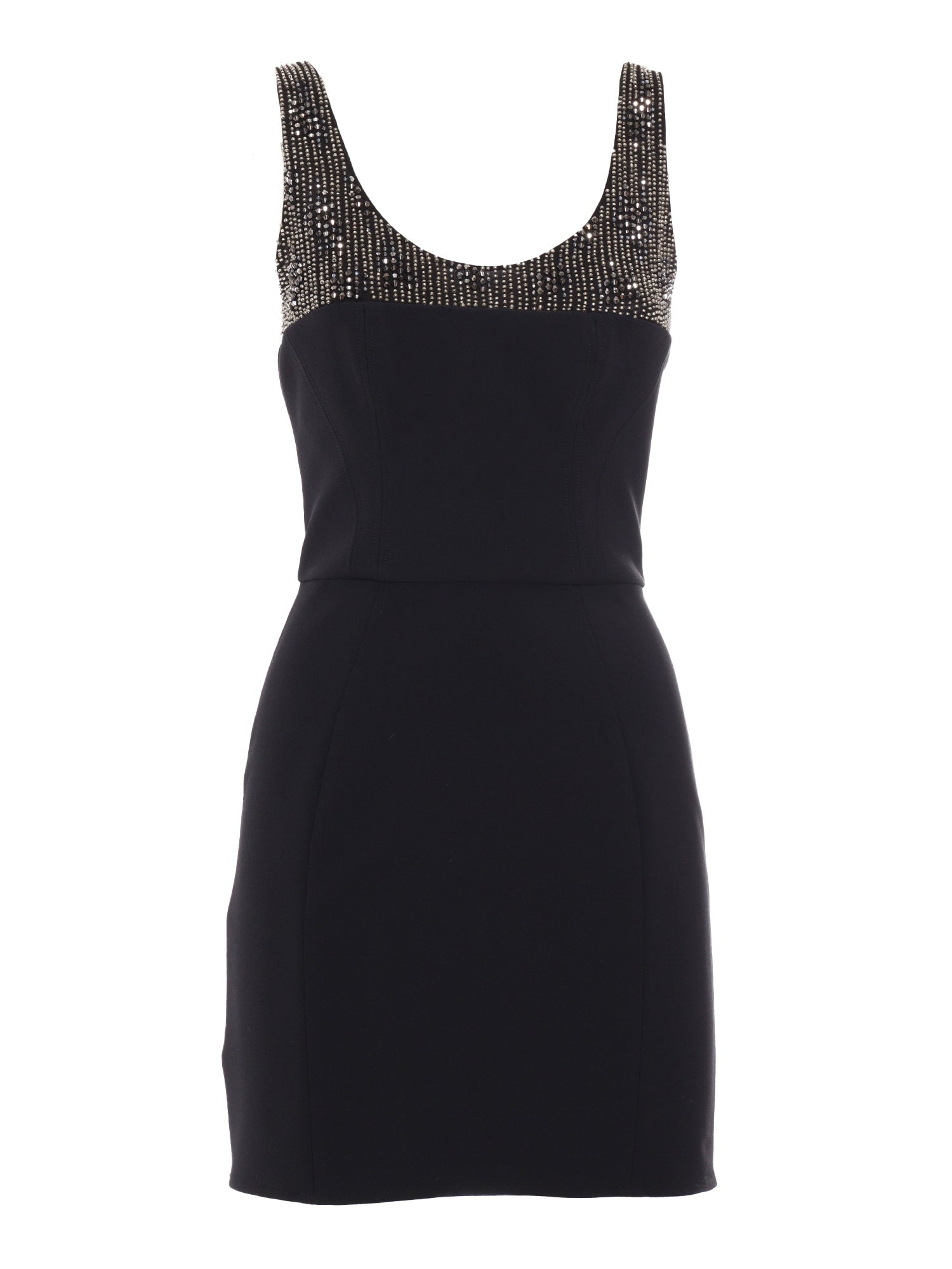 Black dress with beads Polyester Elastane Mini