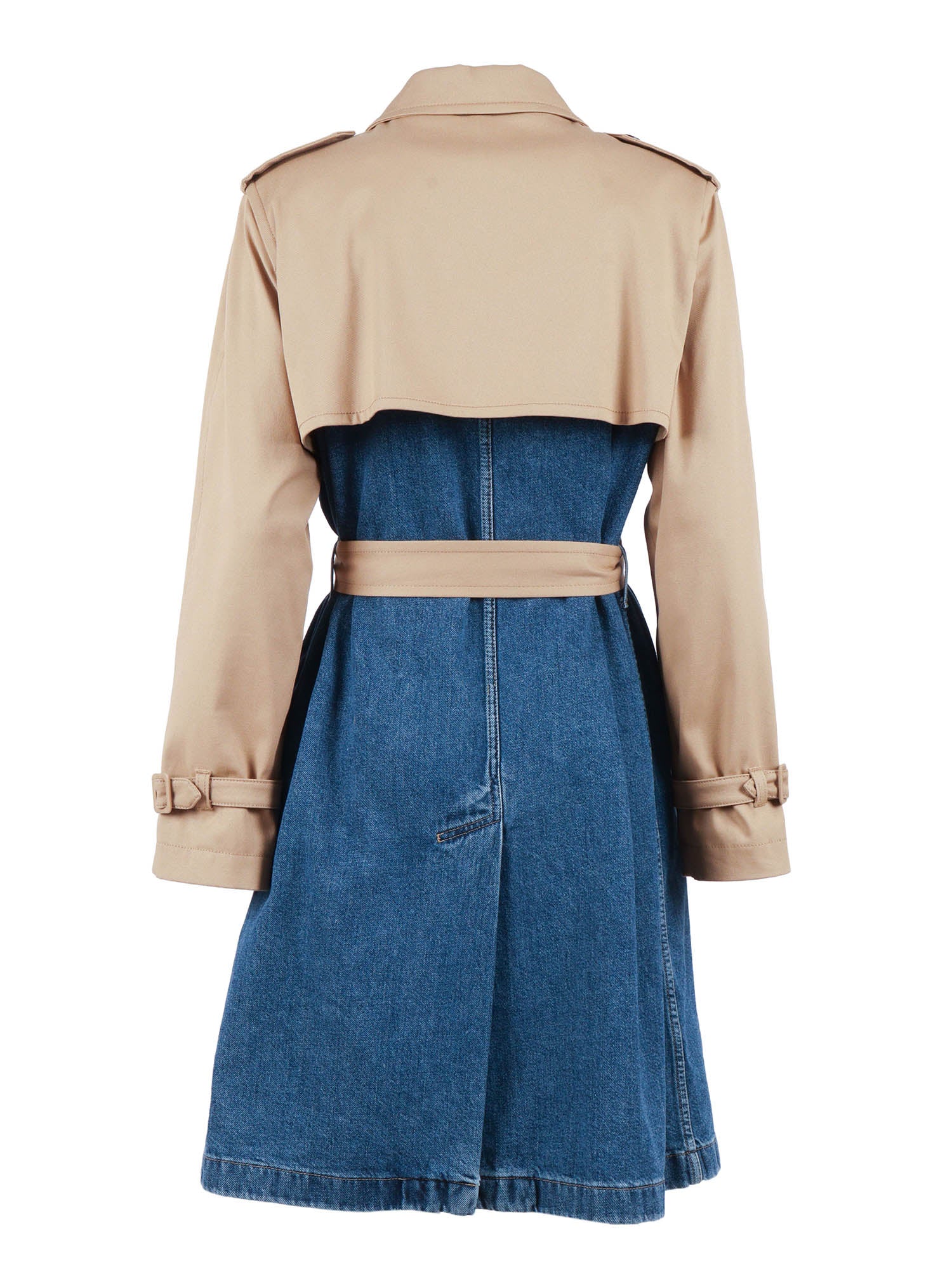 OVERSIZED DOUBLE-BREASTED TRENCH COAT Blue Cotton Trench-raincoat