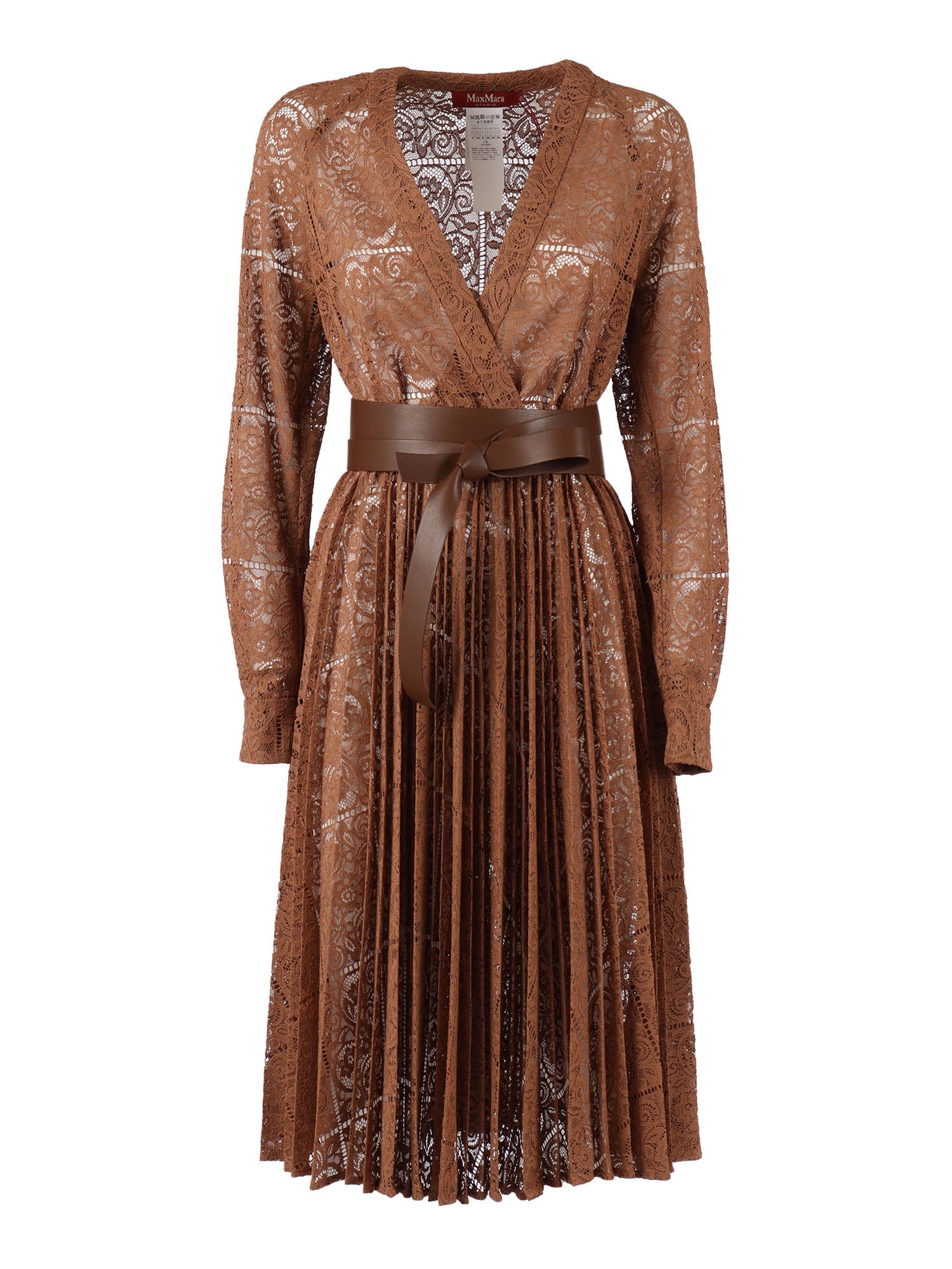 Dress Brown Polyester Midi