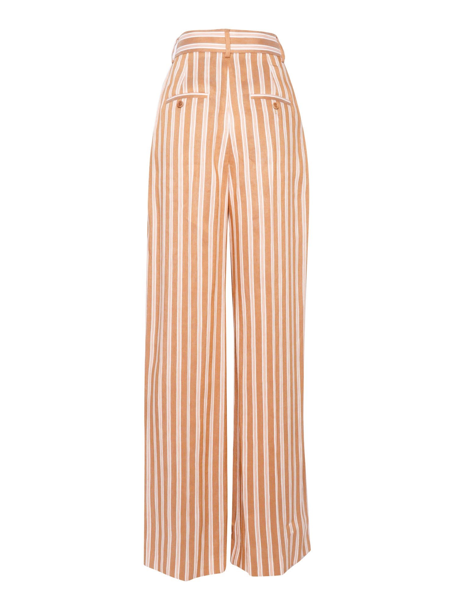 Pants Orange Linen Viscose