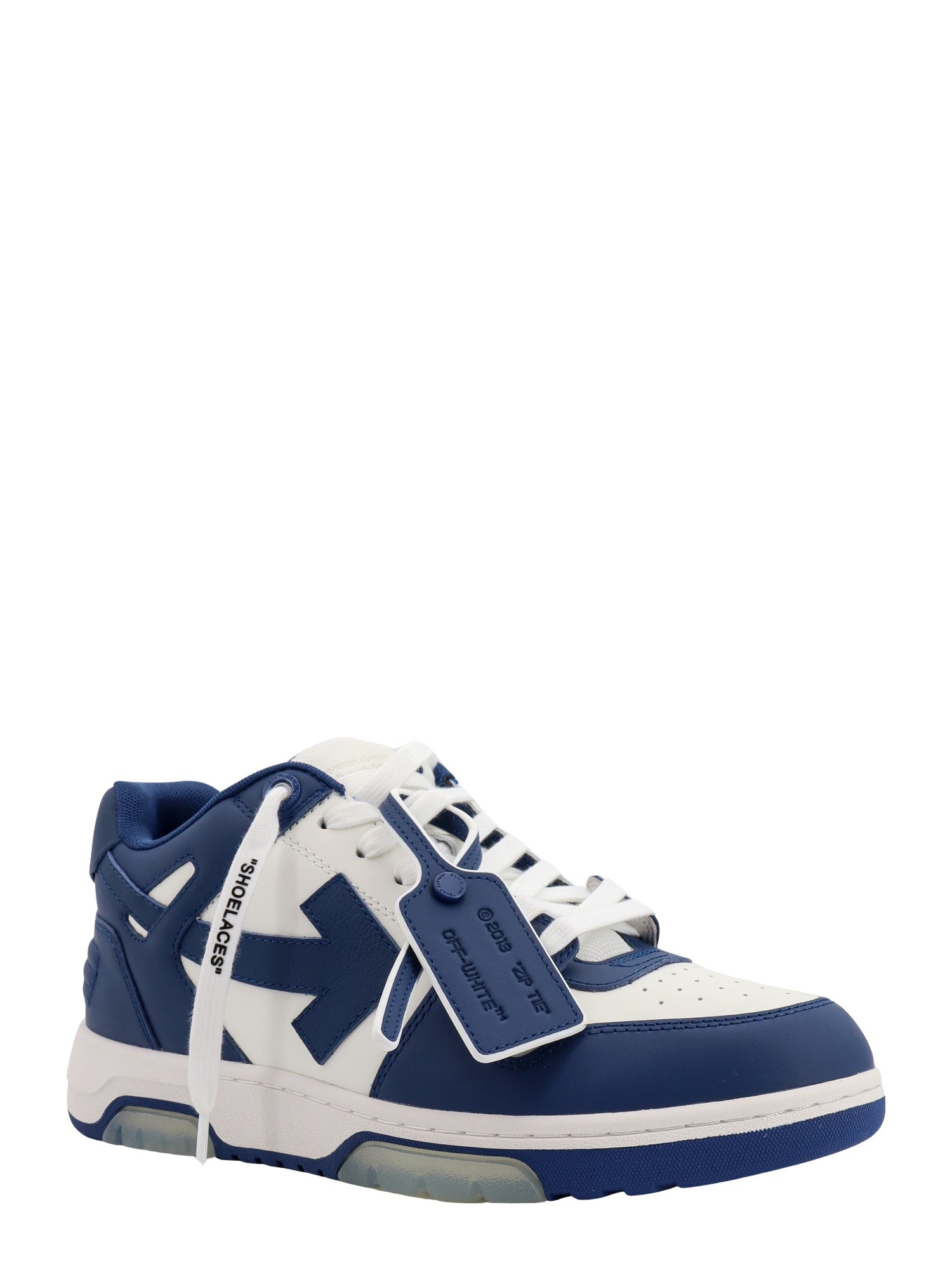 Off White Sneakers Blue Pelle