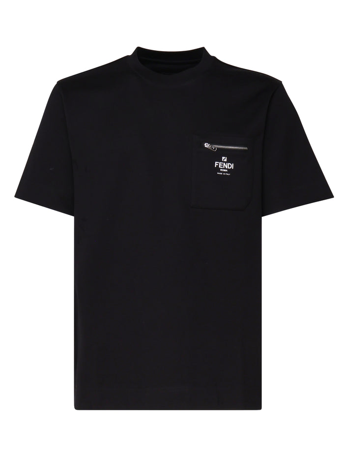Fendi T-Shirts And Polos Black Cotton