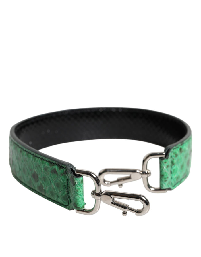 Black Green Exotic Leather Bag Shoulder Strap And Python