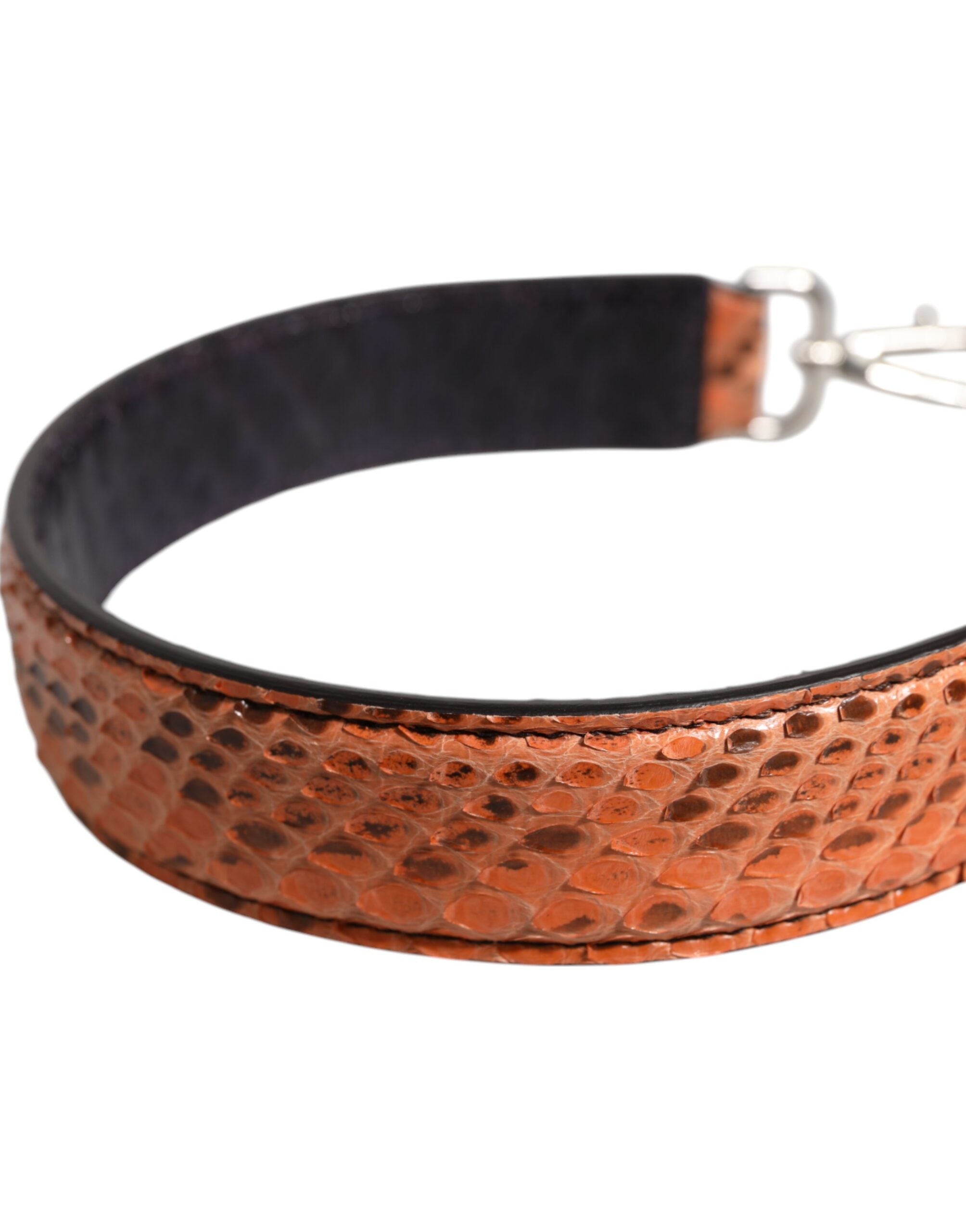 Black Beige Exotic Leather Bag Shoulder Strap Python