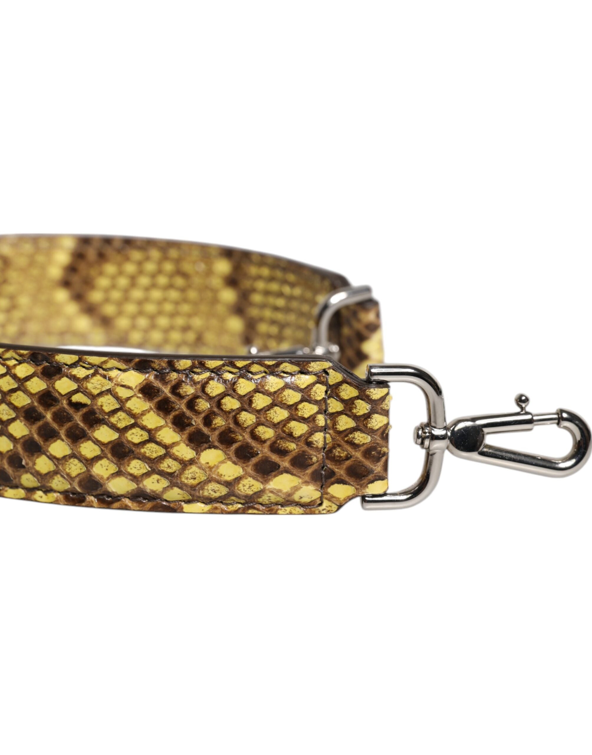 Yellow Exotic Leather Bag Shoulder Strap Python