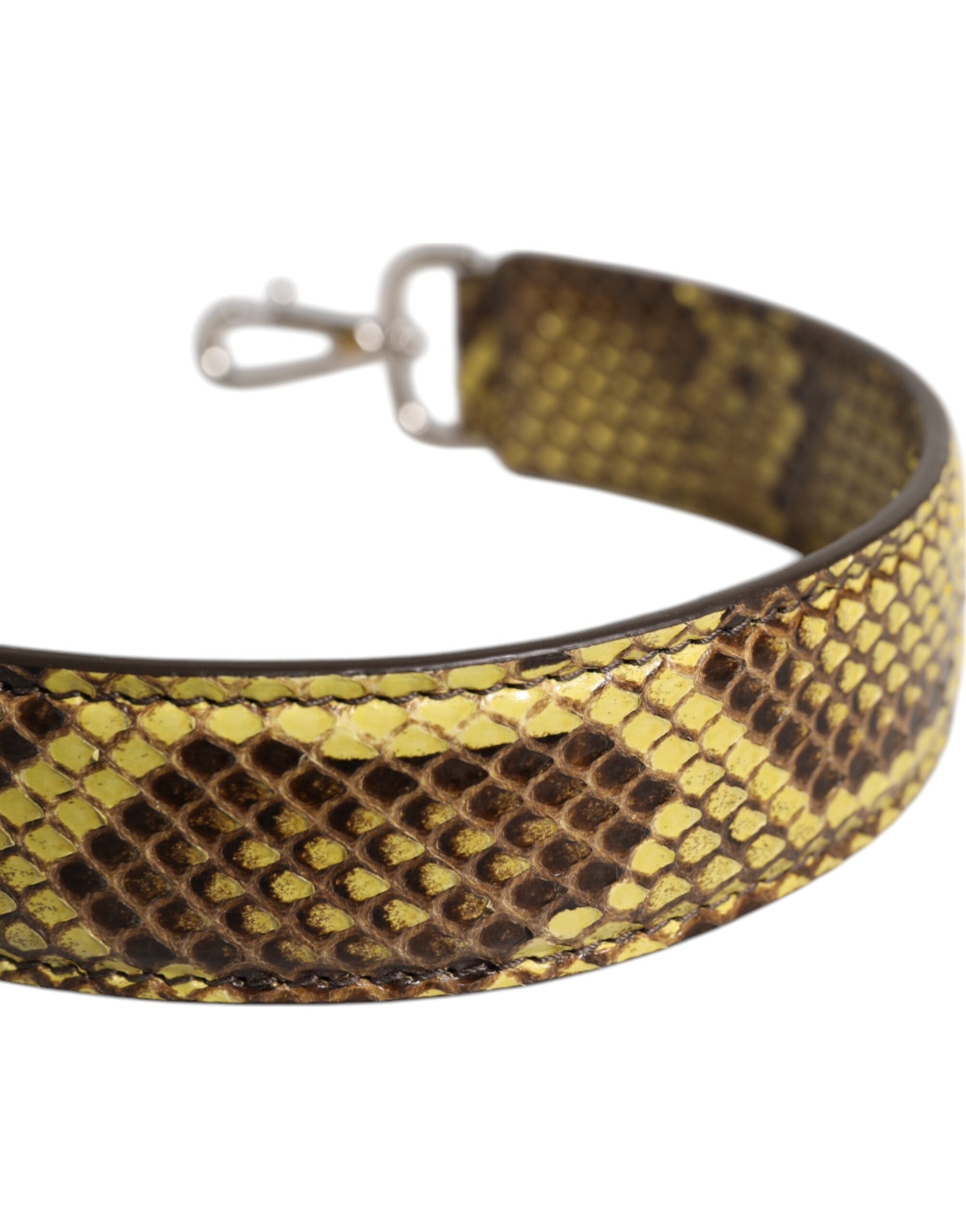 Yellow Exotic Leather Bag Shoulder Strap Python