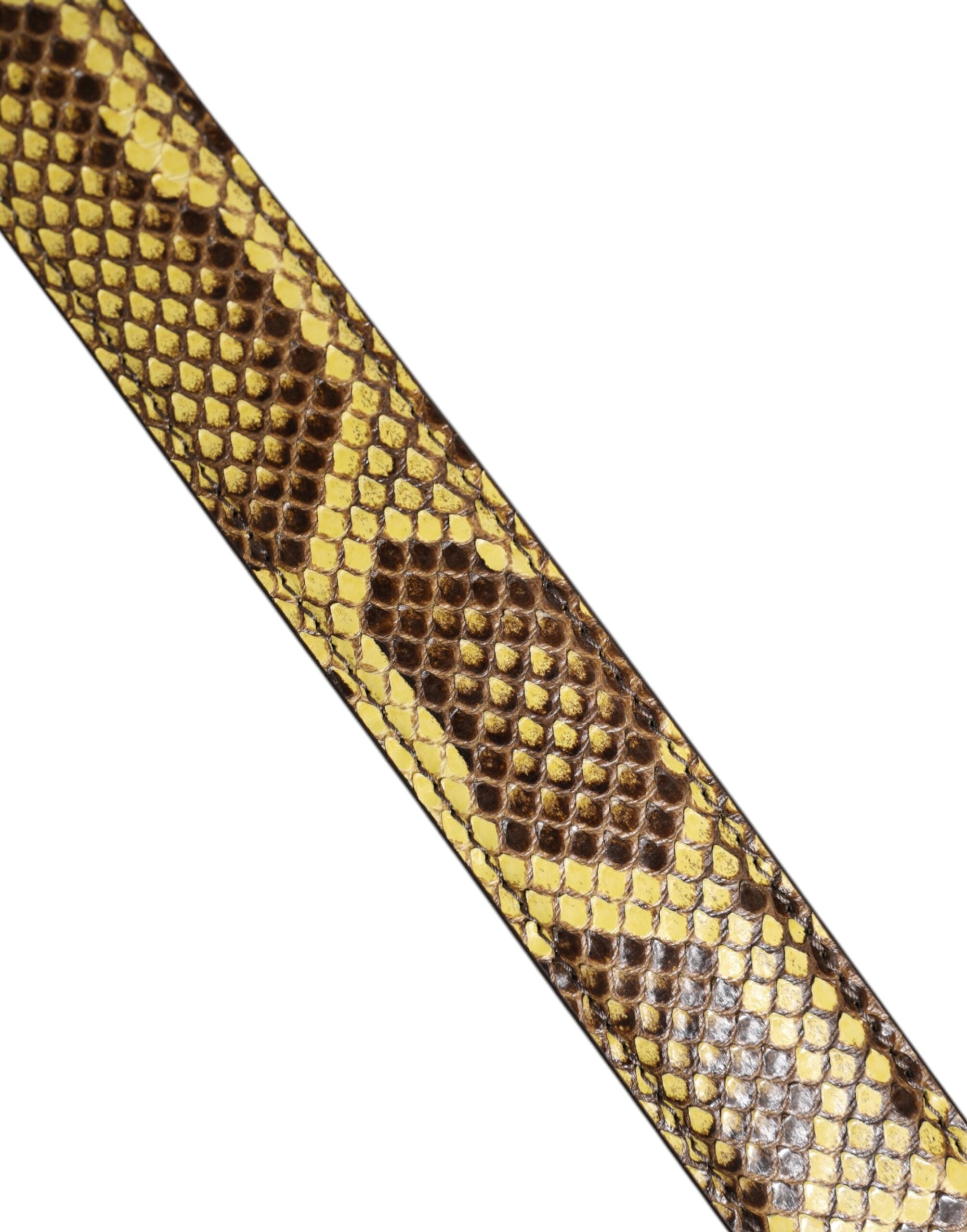 Yellow Exotic Leather Bag Shoulder Strap Python