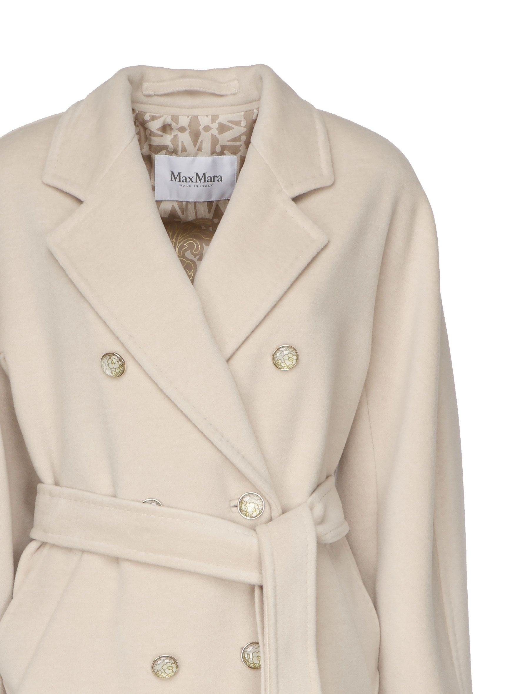 Max Mara Coats Beige Virgin Wool