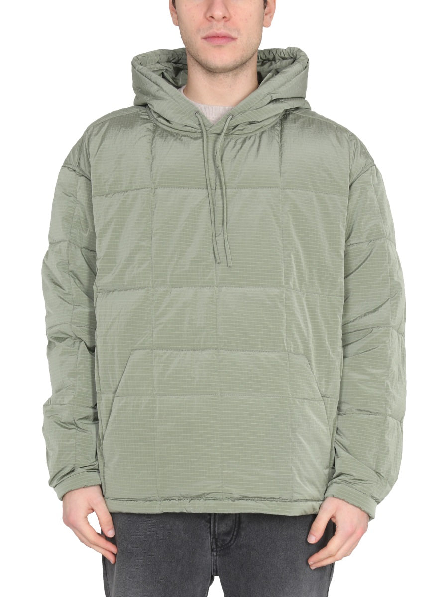 Anorak Jacket With Drawstring Hood Green Nylon