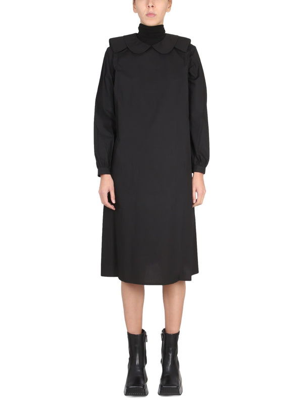 Relaxed Fit Shirt Dress Black Cotton