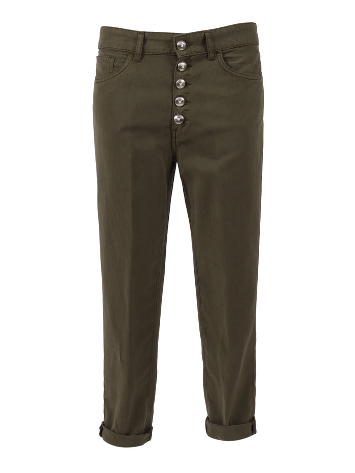 KOONS BOT GIOIE PANTS Brown Lyocel Linen Cotton Jean