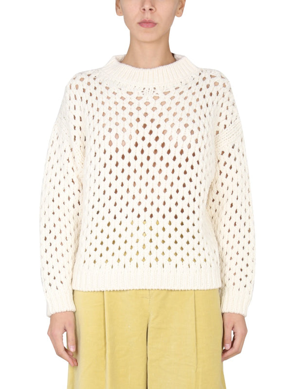 Knitted Shirt Beige Merino Wool Acrylic Polyester Jumpers