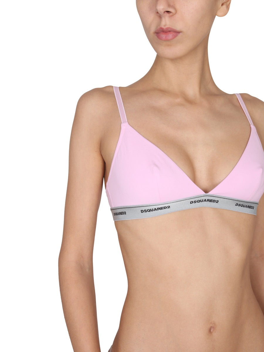 Bralette With Logo Pink Cotton Underwear