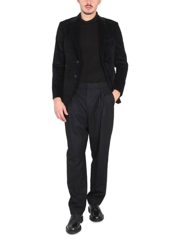 Black Velvet Jacket With Peaked Lapels