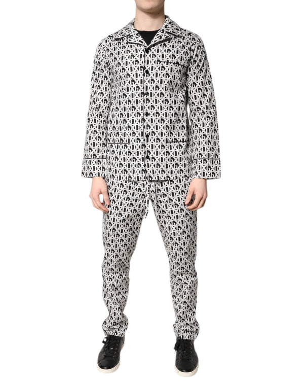 Dolce & Gabbana 100% Cotton pajama set in black and white
