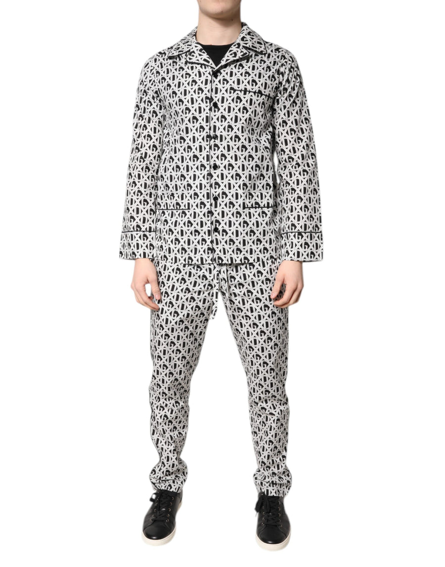 Dolce & Gabbana 100% Cotton pajama set in black and white