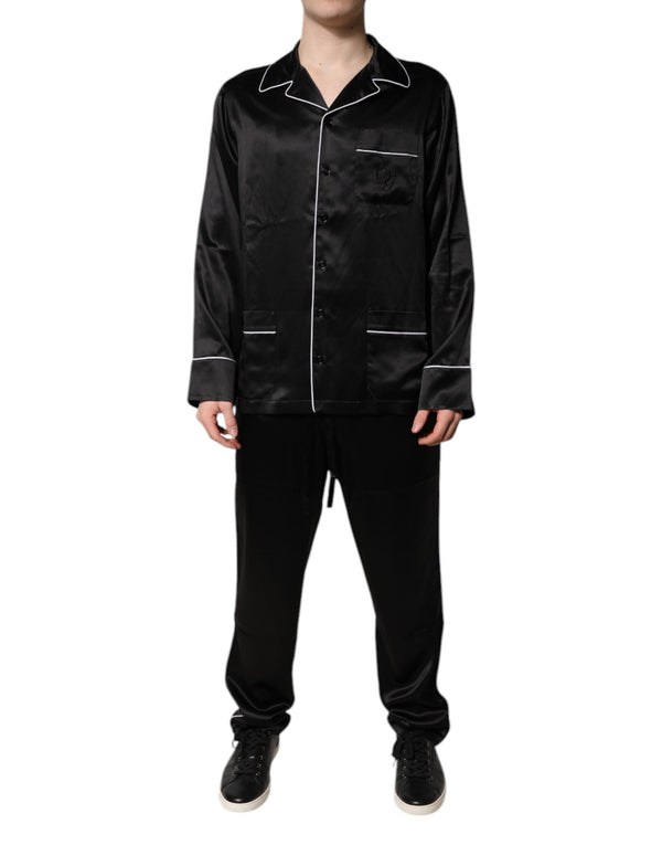 Dolce & Gabbana 100% Silk pajama set in black