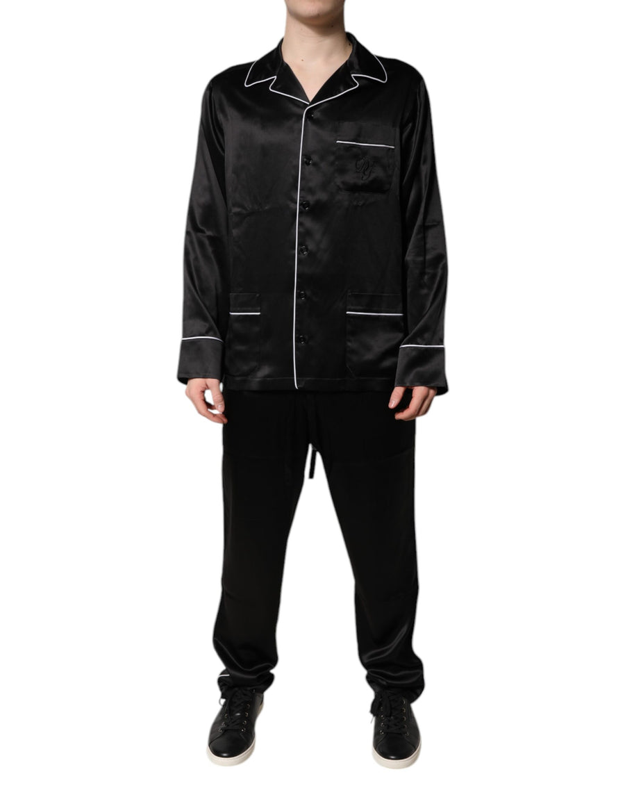 Dolce & Gabbana 100% Silk pajama set in black