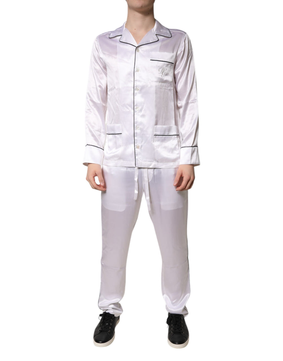 Dolce & Gabbana 100% Silk pajama set in white