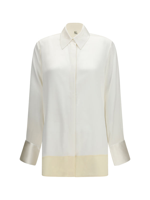 Tuxedo Shirt Soft White Satin Viscose