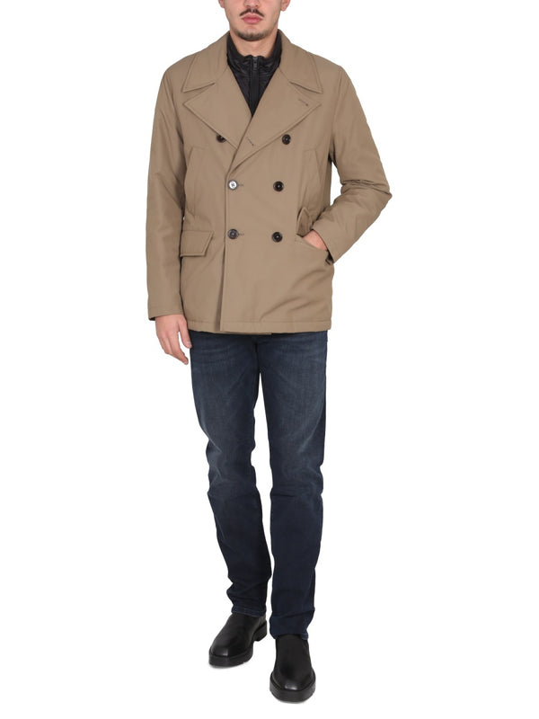 Peacot Double Front Coat Beige Tecnoreps T Pezza Wr Trench & Raincoats